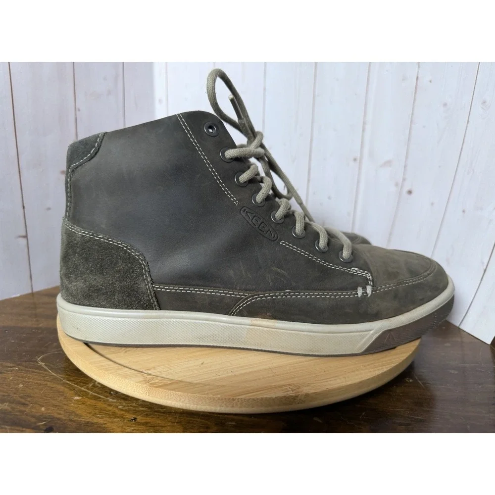 KEEN Glenhaven Mid Men's Size 9.5 Gray Nubuck Leather Shoe Sneaker Ankle Boots